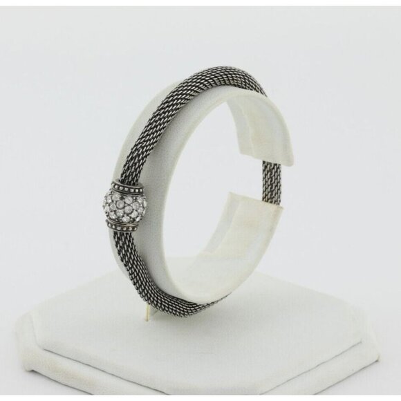 Sterling Silver Cubic Zirconia Bead Mesh Bracelet Silpada 7" - Picture 4 of 6